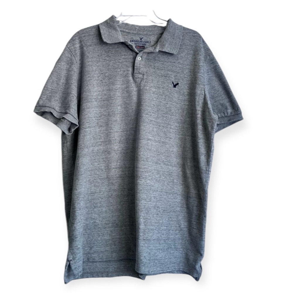 American Eagle Outfitters Gray Short Sleeve Polo Shirt - SZ: XXL